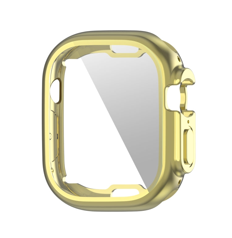 TPU watch case for 49mm Apple Watch, gold protective cover with strap cutout