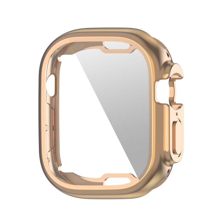 TPU watch case for 49mm Apple Watch, rose gold protective cover with strap cutout