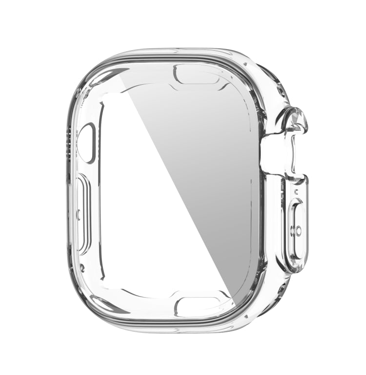 TPU watch case for 49mm Apple Watch, transparent protective cover with strap cutout