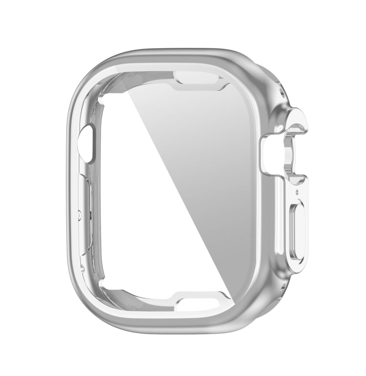 Transparent TPU watch case for 49mm Ultra, clear frame with cutouts and raised bezel