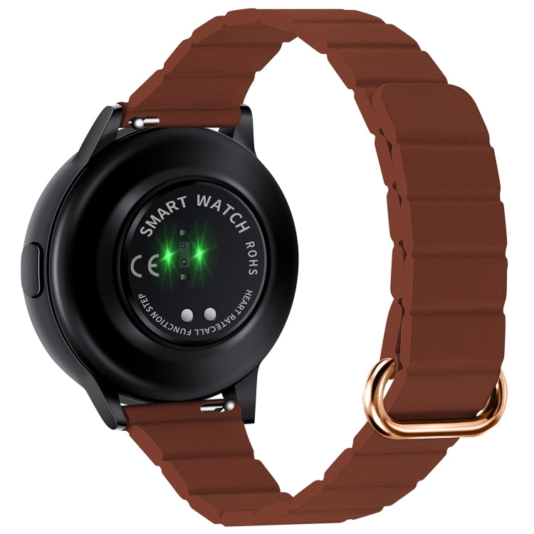 22mm Magnetic Buckle Leather Watch Band, For Samsung Galaxy Watch3 45mm