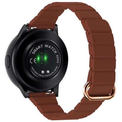 22mm Magnetic Buckle Leather Watch Band, For Samsung Galaxy Watch3 45mm