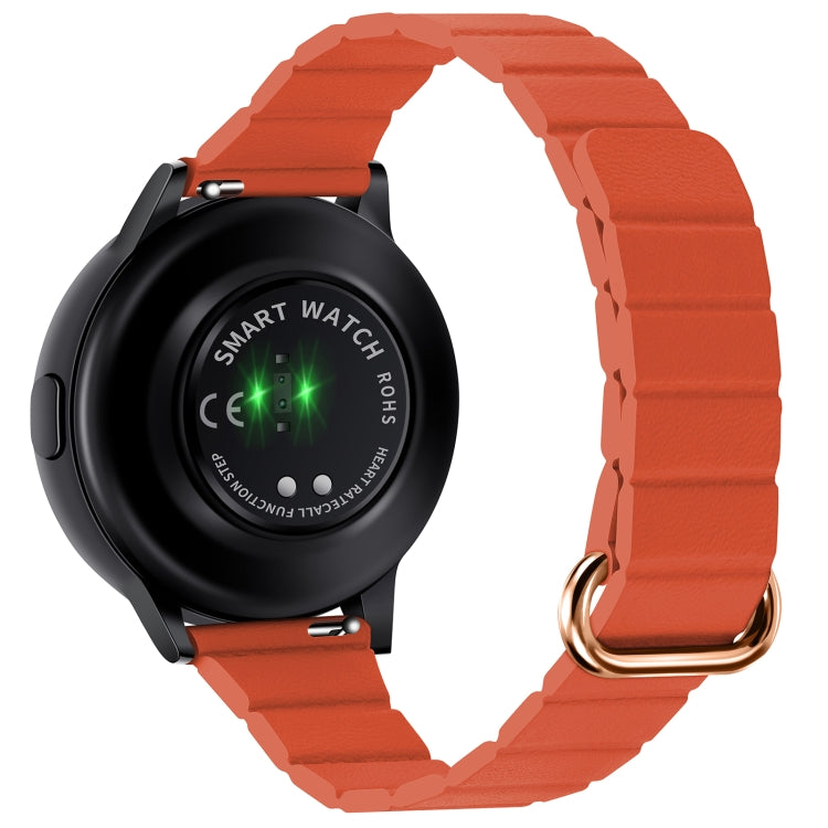 22mm Magnetic Buckle Leather Watch Band, For Samsung Galaxy Watch3 45mm