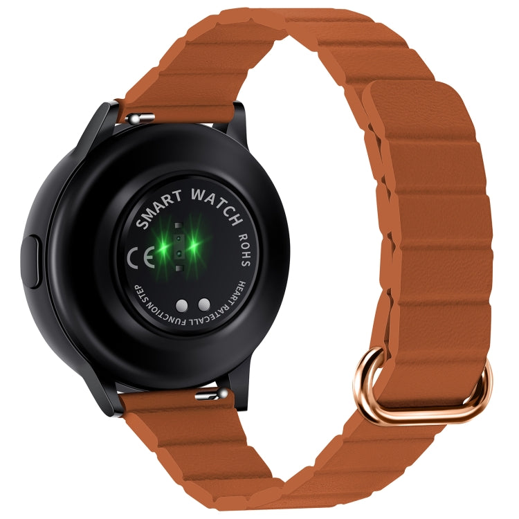 22mm Magnetic Buckle Leather Watch Band, For Samsung Galaxy Watch3 45mm