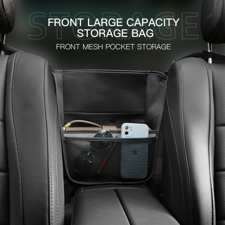 Front large capacity car console hanging storage bag with mesh pocket and phone holder
