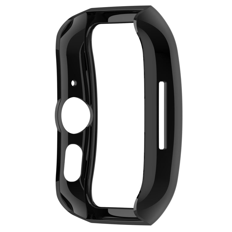 Black protective watch case frame with oval side cutouts, for OPPO Watch.