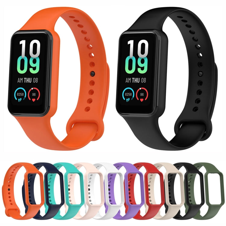 Orange and black silicone watch bands with perforated straps; multiple colors shown