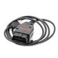 Auto flasher programmer cable with OBD-style diagnostic connector and bundled wires