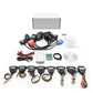 Car ECU programming kit with wiring harness, multiple ECU connectors, disc, and instructions