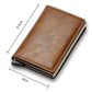 Brown RFID carbon fiber wallet with hinged card box and cash clip, slim