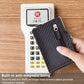 RFID carbon-fiber card holder with metal buckle, cards being inserted by hand