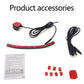 Car camera accessories kit: dome unit, cables, mounting pads and instruction card