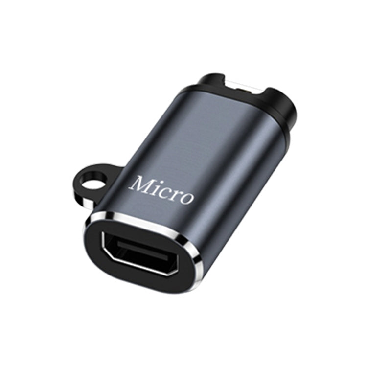 Micro USB Garmin watch charging adapter with upright Micro-USB port, black housing