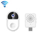 White mini smart video doorbell with camera lens and speaker grille