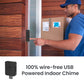 Black indoor chime speaker unit with perforated speaker grille