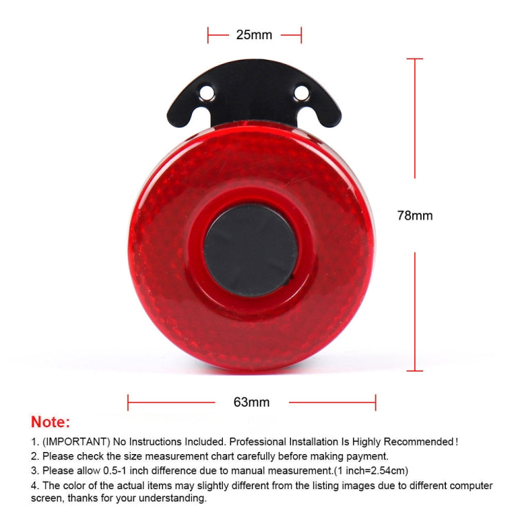 Front view of red LED reversing horn with black center and mounting tabs