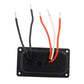 Black switch panel with prewired red, white, and black leads and mounting holes