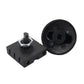 Black rotary speed switch with underside mounting and circular connector disc