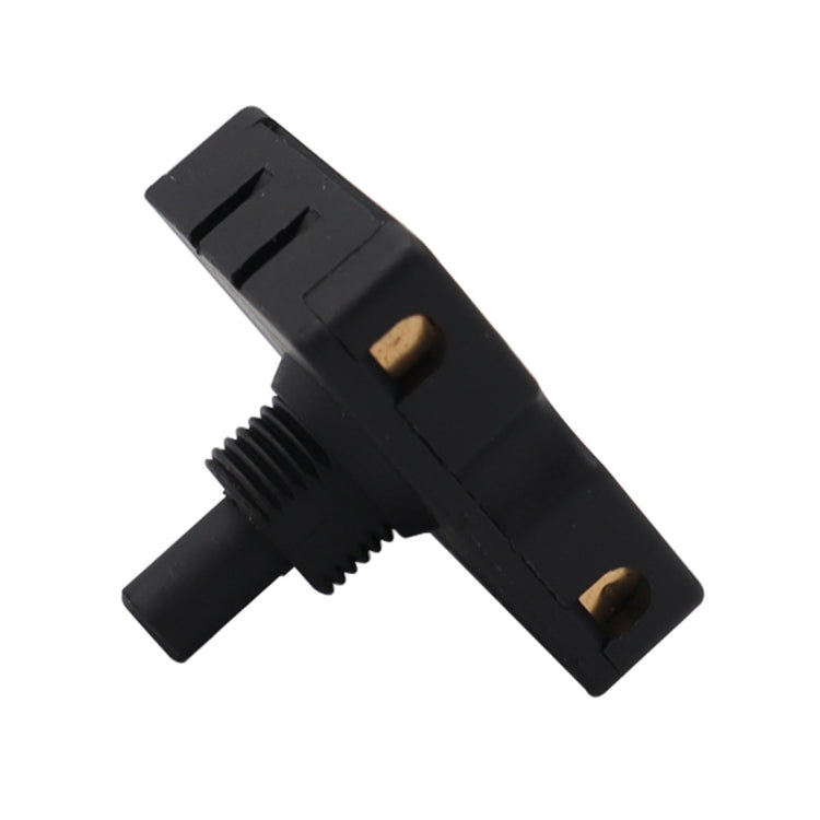 Black plastic electrical connector with two brass contact points