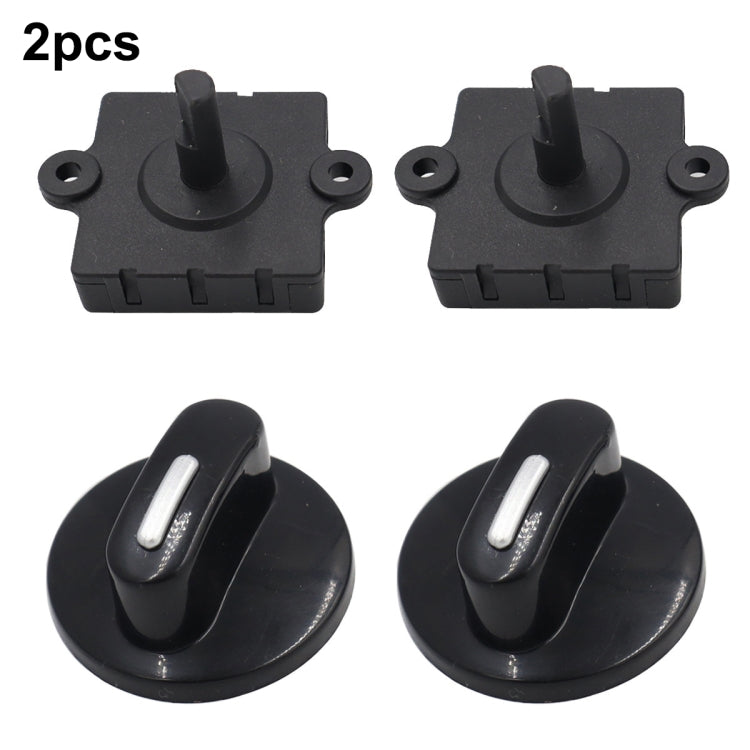 Black rotary speed switch modules with central knob and mounting tabs, 2-pack