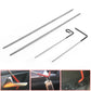 Car door open tool kit with two long metal rods and small hook picks