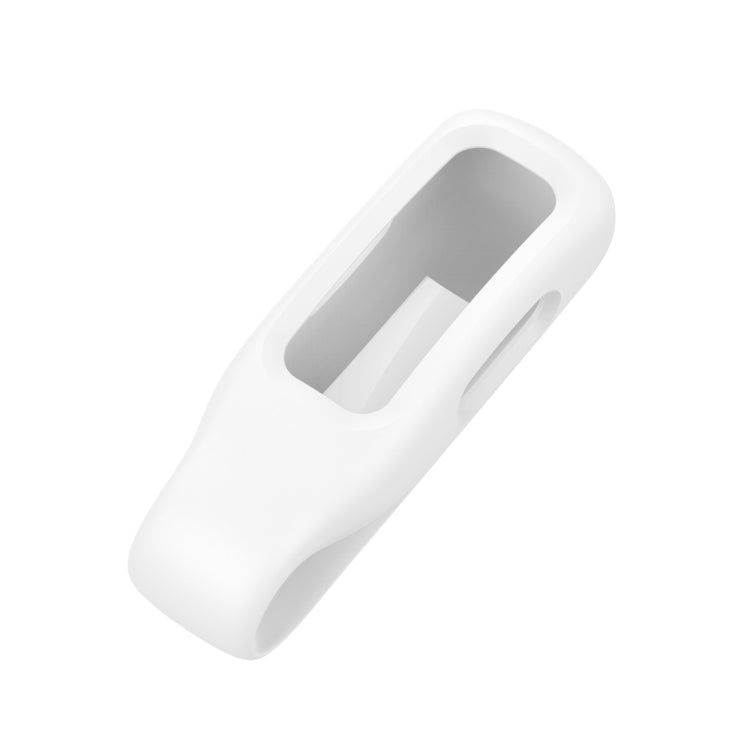 White silicone protective clip case cover with cutout window, angled view