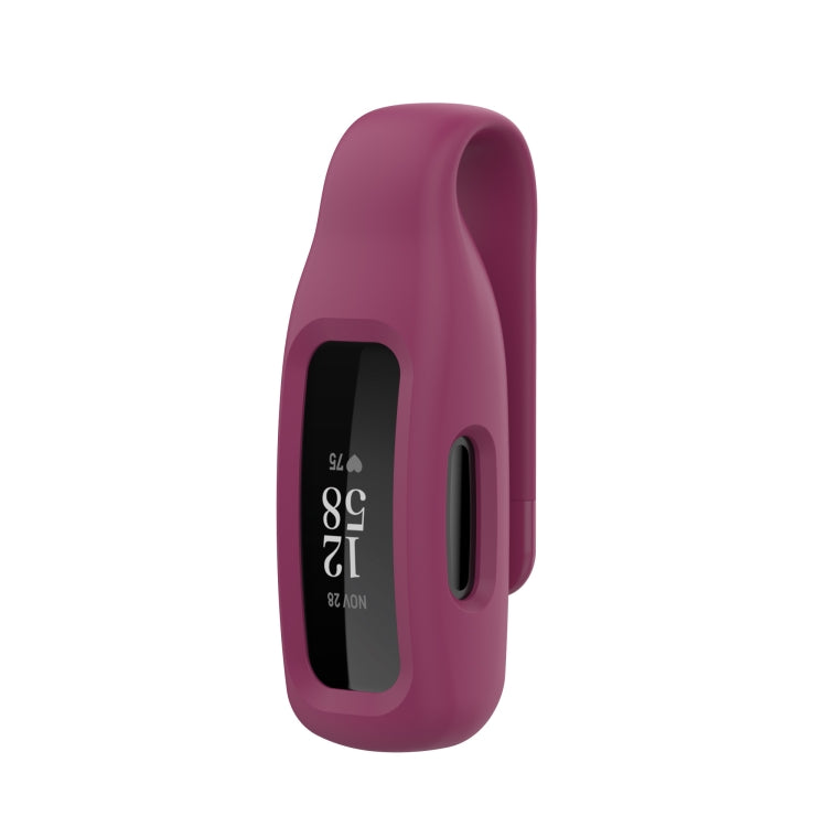 Wine red silicone protective clip case cover with screen cutout for fitness tracker