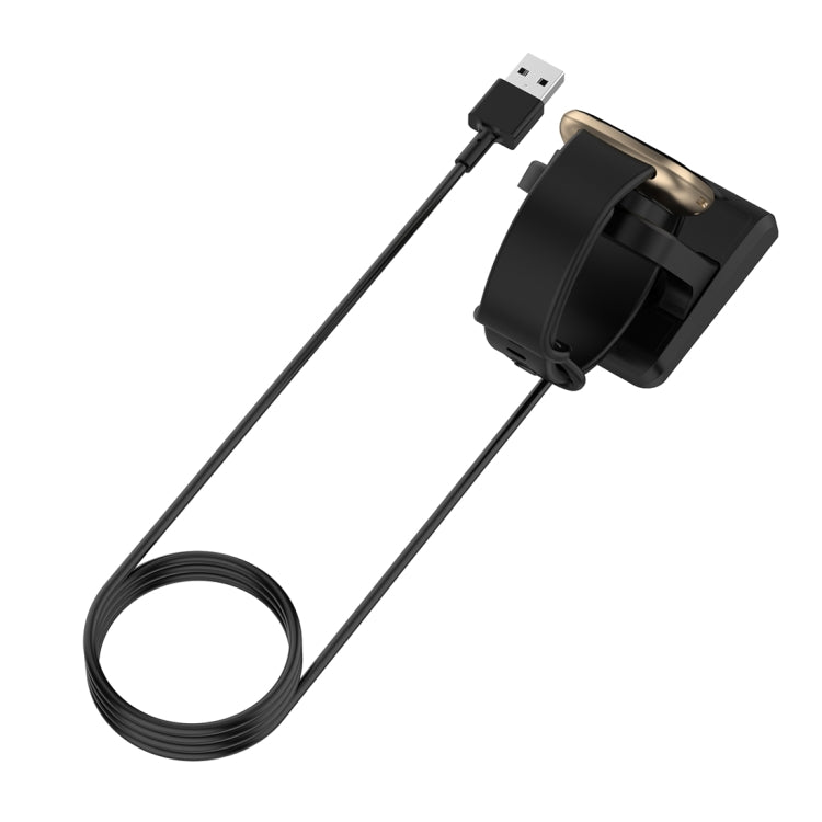 Magnetic watch charger holder with USB plug, black stand and connected cable