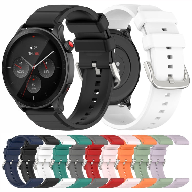 Silicone watch bands in multiple colors, 22mm straps with metal clasp pins