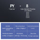 PY-8 Y-type tee pneumatic fitting spec chart with size and pressure details