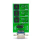 USB EEPROM adapter PCB front with EEPROM socket, two ICs, and DB9 plug