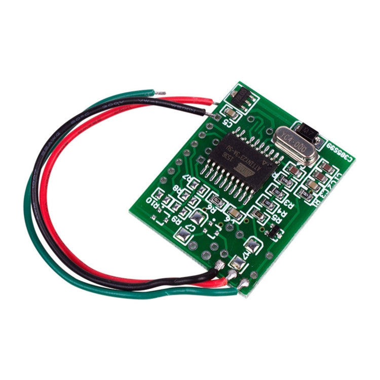 Car alarm emulator control circuit board with IC and multicolor wire leads