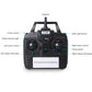 Black remote control transmitter with antenna and two motor controls