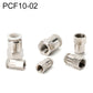 Pneumatic quick fitting connector, straight female thread, metal, PCF10-02