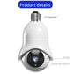 White E27 light-bulb WiFi camera with labeled lens and photosensitive sensor area