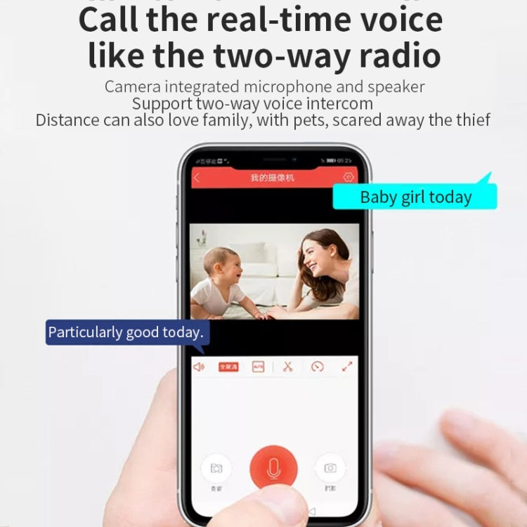 Mobile app screen for two-way audio on a WiFi bulb security camera