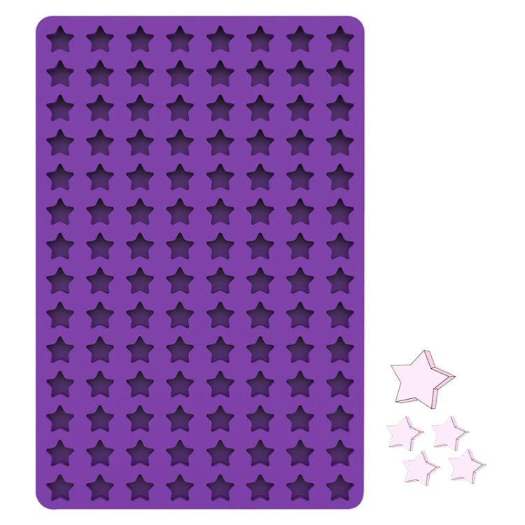 Purple silicone cookie baking mould with star-shaped cavities