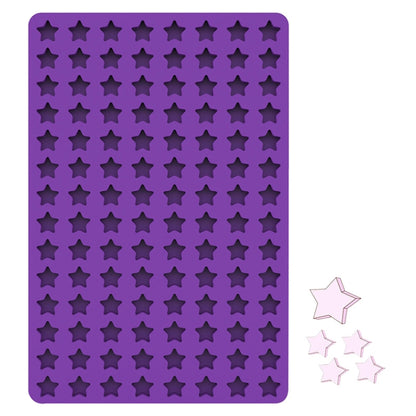 Purple silicone cookie baking mould with star-shaped cavities