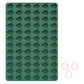 Green silicone baking mould with tree-shaped cavities