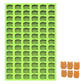 Rectangular green silicone baking mould tray with many cartoon animal head cavities