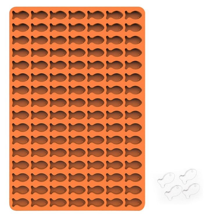 Orange silicone baking mould tray with cartoon animal head cookie cavities
