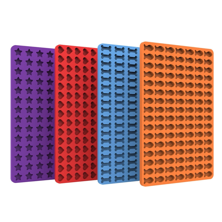 Set of silicone baking moulds with stars, bones, and cartoon animal cavities