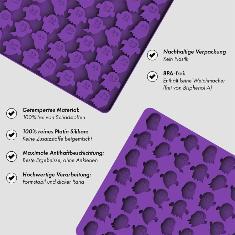 Purple silicone baking mould tray with cartoon animal head cavities