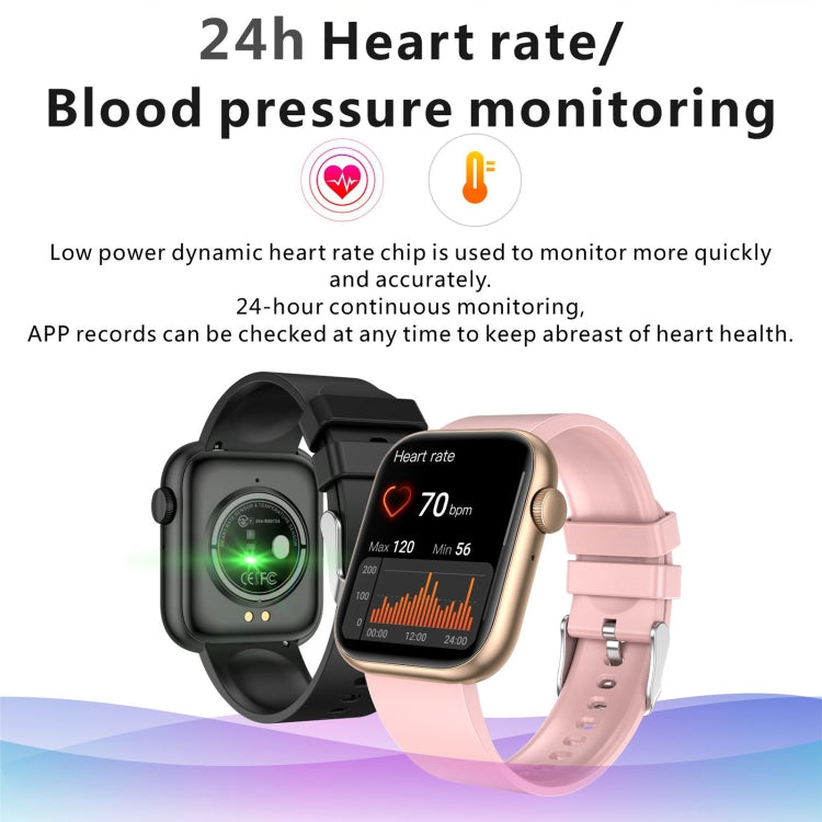 Two smartwatches showing heart-rate and blood-pressure monitoring screens