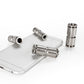 Straight quick pneumatic fitting connectors, nickel plated copper, silver
