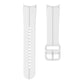 White silicone watch band with buckle and evenly spaced strap holes