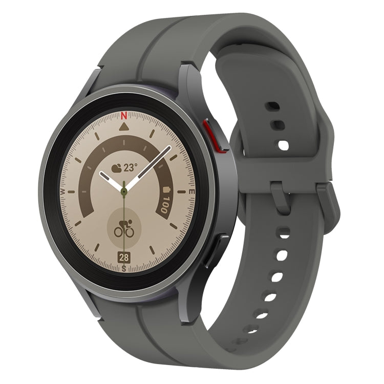 Gray silicone watch band with buckle, for Watch 5 Pro 45mm