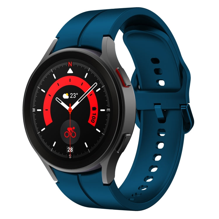 Teal blue silicone watch band with buckle, for Watch 5 Pro 45mm