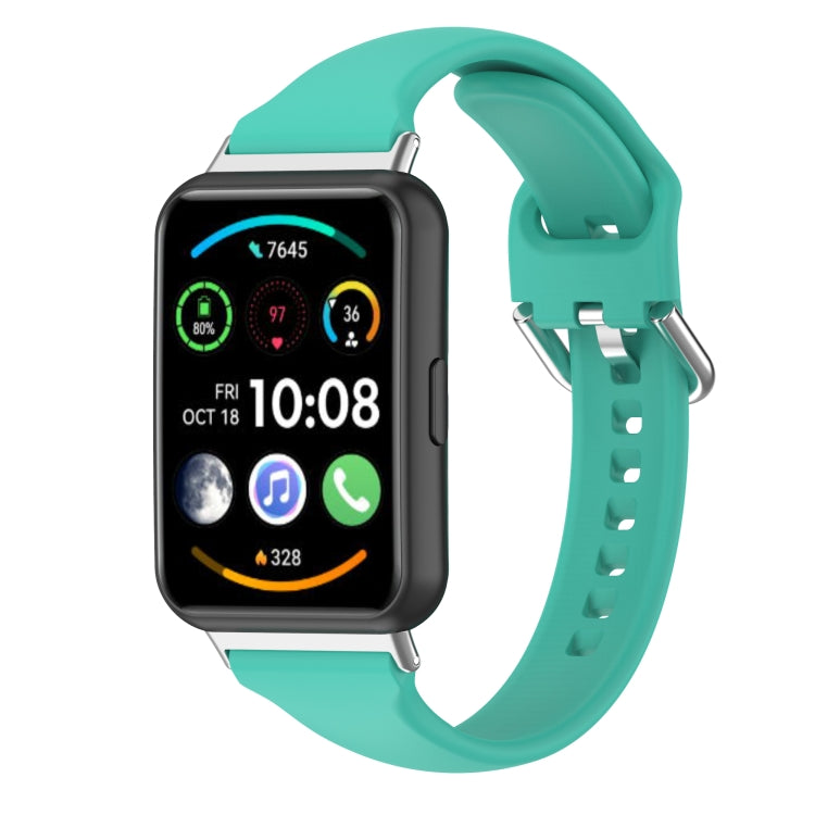 Silicone watch band for Huawei Watch Fit 2, mint green with metal clasp