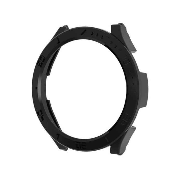 Black PC half-cover watch case with scale, protective round frame for smartwatch